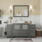 60 Inch Single Sink Bathroom Vanity in Gray with Marble Countertop - Vanity Art VA3136-60G