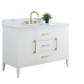 48 Inch Single Sink Bathroom Vanity in White with Marble Countertop - Vanity Art VA9048-W