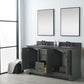 60 Inch Double Sink Bathroom Vanity in Vintage Green with Marble Countertop & Backsplash - Vanity Art VA5060-DVG