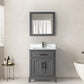 30 Inch Single Sink Bathroom Vanity in Gray with White Marble Countertop - Vanity Art VA1030G