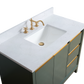 42 Inch Single Sink Bathroom Vanity in Vintage Green with Marble Countertop - Vanity Art VA8042-VG