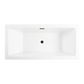 67 Inch Freestanding White Acrylic Bathtub with Overflow And Pop-Up Drain - Vanity Art VA6817-L-MB