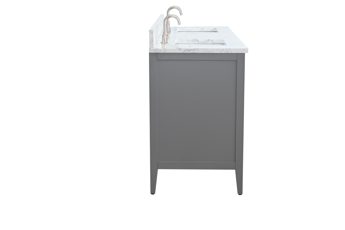 72 Inch Double Sink Bathroom Vanity in Cashmere Gray with Marble Countertop - Vanity Art VA9072-DG