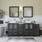 72 Inch Double Sink Bathroom Vanity in Espresso with Marble Countertop - Vanity Art VA3124-72E