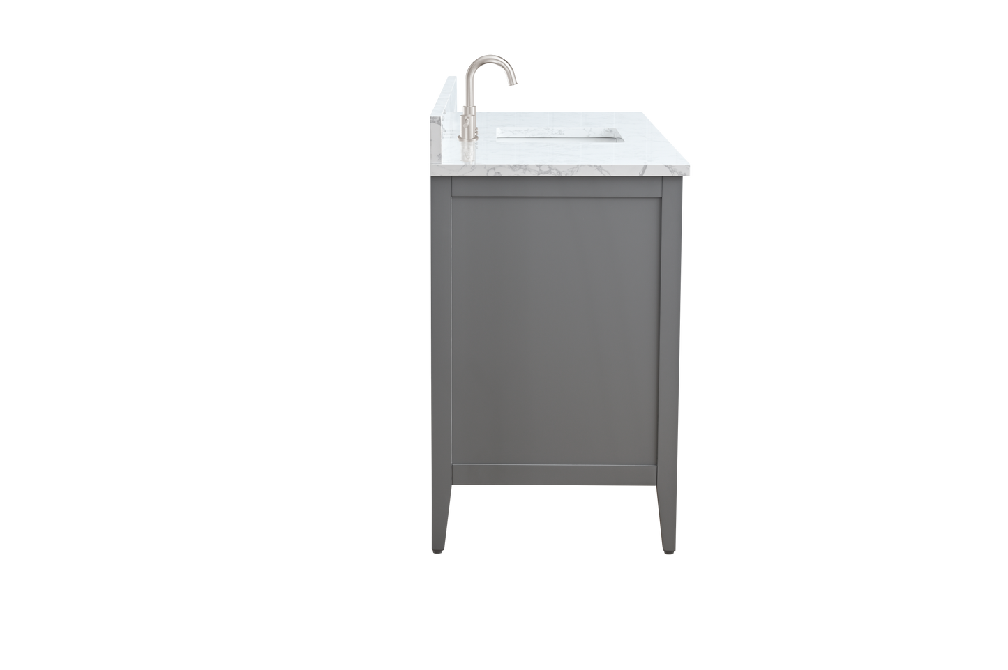 60 Inch Single Sink Bathroom Vanity in Cashmere Gray with Marble Countertop - Vanity Art VA9060-SG