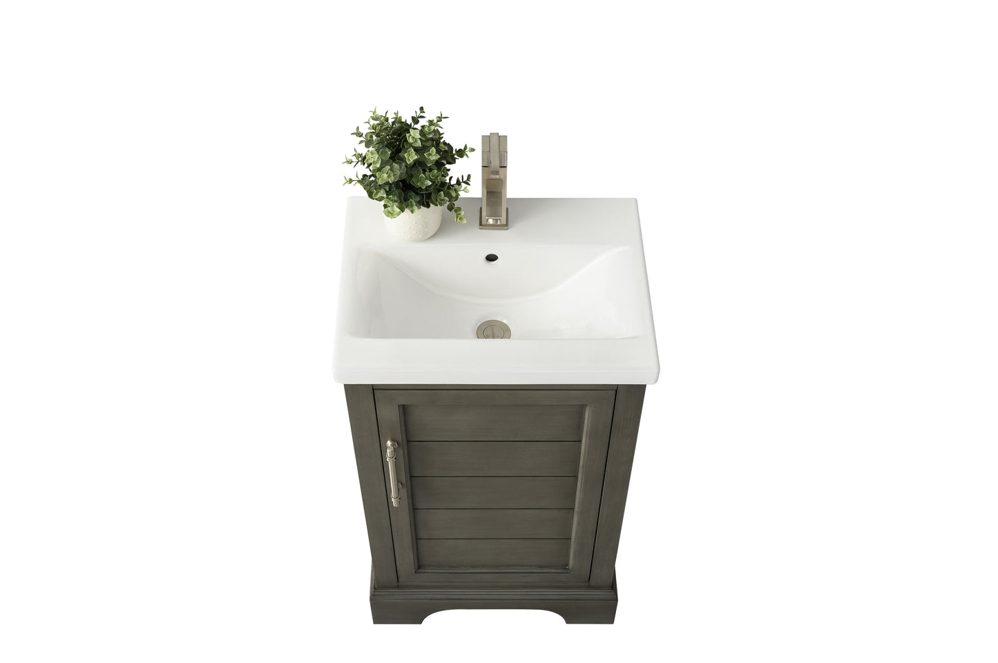 20 Inch Single Sink Bathroom Vanity in Gray with Ceramic Sink and Countertop - Vanity Art VA5020-SG