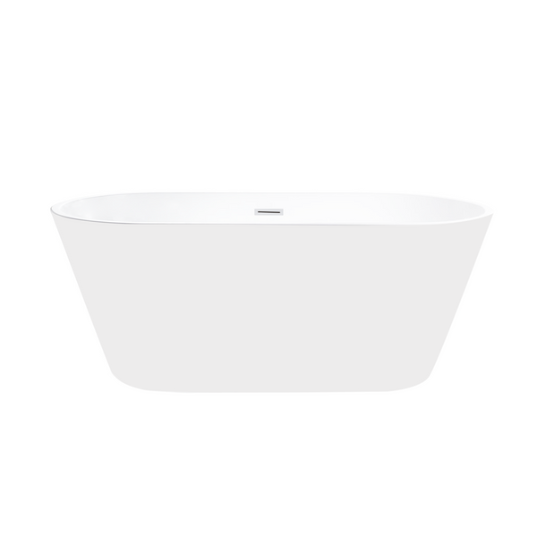 54 Inch Freestanding White Acrylic Bathtub with Overflow And Pop-Up Drain - Vanity Art VA6815-NXSW-PW