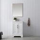 24 Inch Single Sink Bathroom Vanity in White with Ceramic Sink and Countertop - Vanity Art VA5024-W