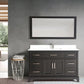 60 Inch Single Sink Bathroom Vanity in Espresso with White Marble Countertop - Vanity Art VA1060SE