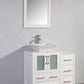 36 Inch Single Sink Bathroom Vanity in White with Marble Countertop - Vanity Art VA3124-36W